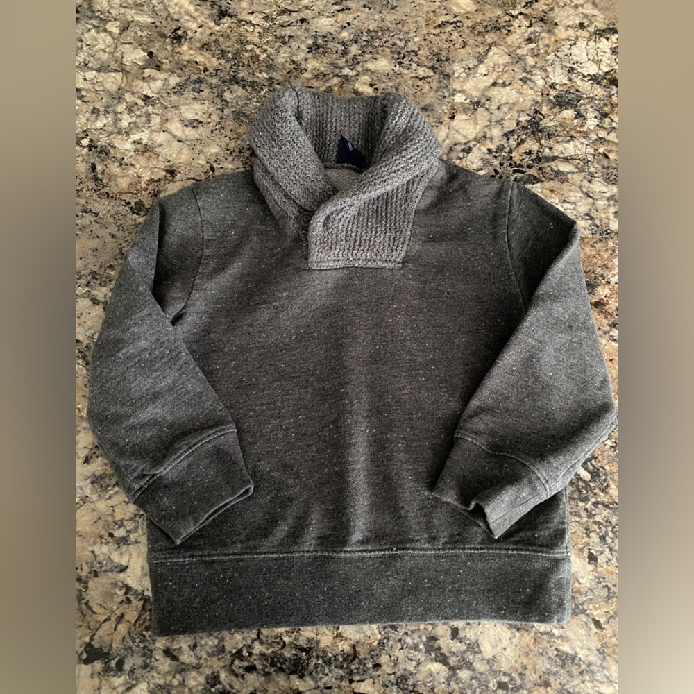GapKids - Gray - Sweater Shawl Neck Sweatshirt - XS 4-5 - Picture 4 of 7